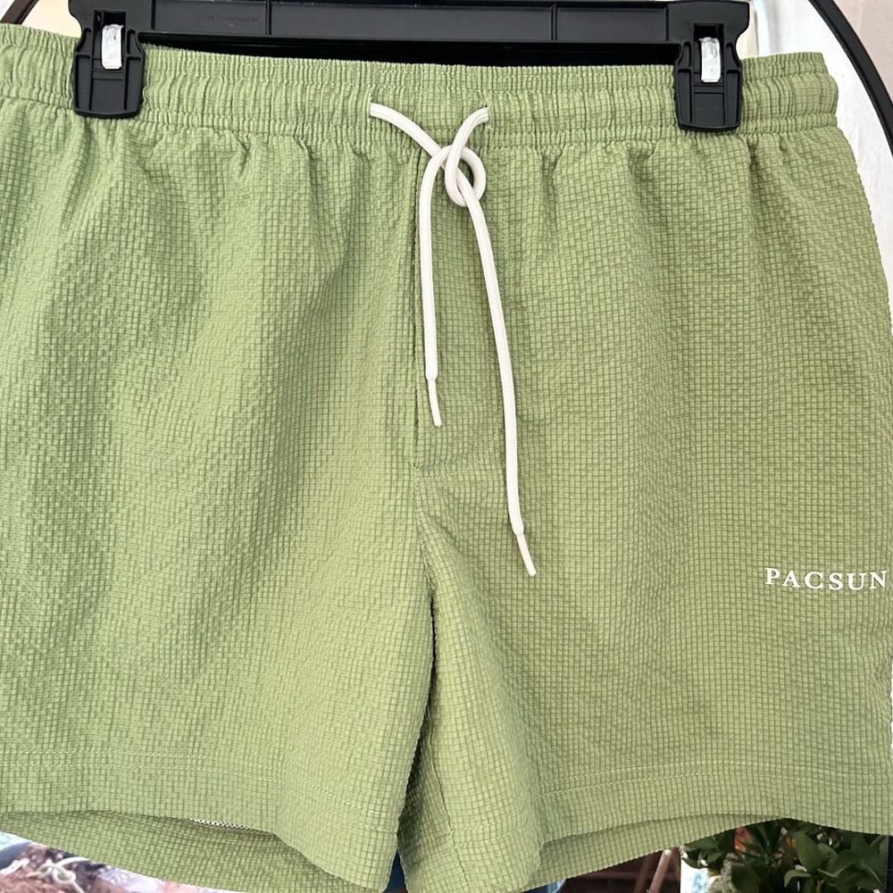 PacSun Light Green Textured Shorts